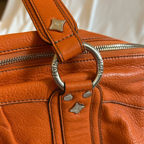 MCM Orange Leather Shoulder Bag - Picture 9 of 17